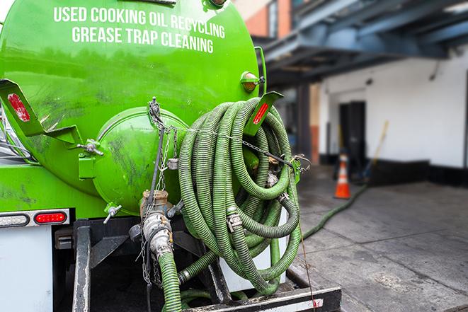 a pump truck emptying a grease trap in Battle Ground WA